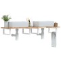 Estante de lavabo de pared acero y madera maciza de acacia