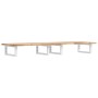 Estante de lavabo de pared acero y madera maciza de acacia