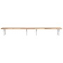 Estante de lavabo de pared acero y madera maciza de acacia