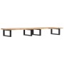 Estante de lavabo de pared acero y madera maciza de acacia