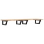 Estante de lavabo de pared acero y madera maciza de acacia