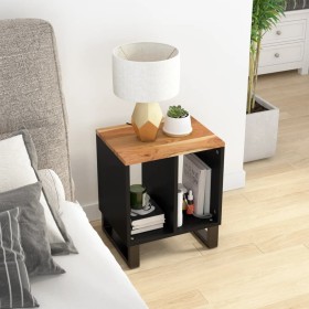 Beistelltisch aus massivem Akazienholz und Sperrholz 40x31x46 cm von vidaXL, Nachttische - Ref: Foro24-350645, Preis: 47,64 €...