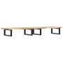 Estante de lavabo de pared acero y madera maciza de acacia
