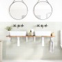 Estante de lavabo de pared acero y madera maciza de acacia