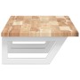 Estante de lavabo de pared acero y madera maciza de acacia