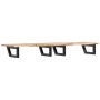Estante de lavabo de pared acero y madera maciza de acacia