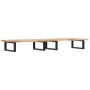 Estante de lavabo de pared acero y madera maciza de acacia