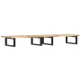 Estante de lavabo de pared acero y madera maciza de acacia