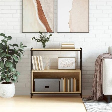 Iron and Sonoma oak wood shelving unit, 80x30x78.5 cm by vidaXL, Bookcases and shelves - Ref: Foro24-832794, Price: 54,07 €, ...