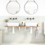 Estante de lavabo de pared acero y madera maciza de acacia
