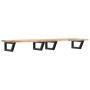 Estante de lavabo de pared acero y madera maciza de acacia