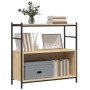 Iron and Sonoma oak wood shelving unit, 80x30x78.5 cm by vidaXL, Bookcases and shelves - Ref: Foro24-832794, Price: 54,07 €, ...
