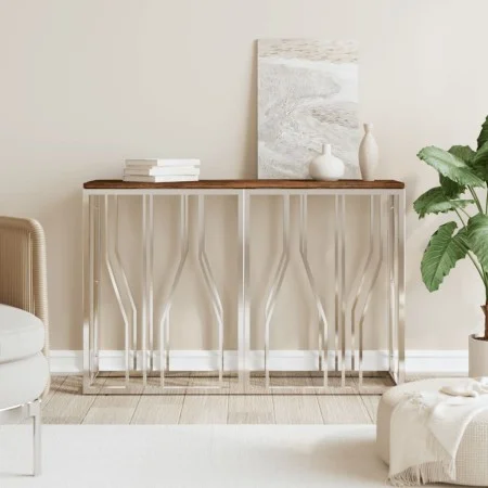 Console table stainless steel and solid recycled wood by vidaXL, Side tables - Ref: Foro24-350029, Price: 177,92 €, Discount: %