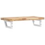 Estante de lavabo de pared acero y madera maciza de acacia