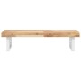 Estante de lavabo de pared acero y madera maciza de acacia