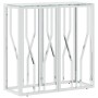 Stainless steel and glass console table 70x30x70 cm by vidaXL, Side tables - Ref: Foro24-350033, Price: 173,74 €, Discount: %