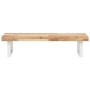Estante de lavabo de pared acero y madera maciza de acacia