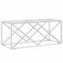 Mesa de centro acero inoxidable y vidrio 110x45x45 cm de vidaXL, Mesas de centro - Ref: Foro24-349961, Precio: 131,64 €, Desc...