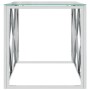 Mesa de centro acero inoxidable y vidrio 110x45x45 cm de vidaXL, Mesas de centro - Ref: Foro24-349961, Precio: 131,64 €, Desc...