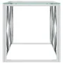 Mesa de centro acero inoxidable y vidrio 110x45x45 cm de vidaXL, Mesas de centro - Ref: Foro24-349961, Precio: 129,69 €, Desc...