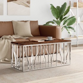 Couchtisch aus Edelstahl und massivem Recyclingholz von vidaXL, Couchtisch - Ref: Foro24-350053, Preis: 116,37 €, Rabatt: %