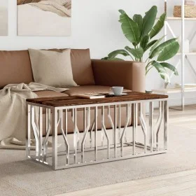 Stainless steel and solid recycled wood coffee table by vidaXL, Coffee table - Ref: Foro24-350053, Price: 115,29 €, Discount: %