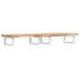 Estante de lavabo de pared acero y madera maciza de acacia