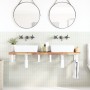 Estante de lavabo de pared acero y madera maciza de acacia