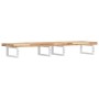 Estante de lavabo de pared acero y madera maciza de acacia