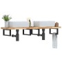 Estante de lavabo de pared acero y madera maciza de acacia
