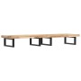 Estante de lavabo de pared acero y madera maciza de acacia