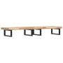 Estante de lavabo de pared acero y madera maciza de acacia