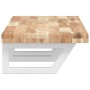 Estante de lavabo de pared acero y madera maciza de acacia