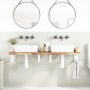 Estante de lavabo de pared acero y madera maciza de acacia