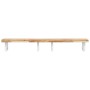 Estante de lavabo de pared acero y madera maciza de acacia