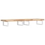 Estante de lavabo de pared acero y madera maciza de acacia