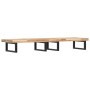 Estante de lavabo de pared acero y madera maciza de acacia