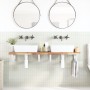 Estante de lavabo de pared acero y madera maciza de acacia