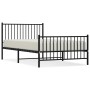 Estructura de cama con cabecero y estribo metal negro 107x203cm de vidaXL, Camas y somieres - Ref: Foro24-350878, Precio: 86,...