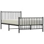 Bed frame with headboard and black metal footboard 107x203cm by vidaXL, Beds and slatted bases - Ref: Foro24-350878, Price: 8...