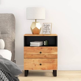 Mesita de noche madera acacia madera contrachapada 50x33x62 cm de vidaXL, Mesitas de noche - Ref: Foro24-350665, Precio: 126,...