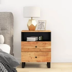 Mesita de noche madera acacia madera contrachapada 50x33x62 cm de vidaXL, Mesitas de noche - Ref: Foro24-350665, Precio: 124,...