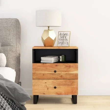 Mesita de noche madera acacia madera contrachapada 50x33x62 cm de vidaXL, Mesitas de noche - Ref: Foro24-350665, Precio: 124,...