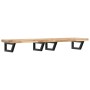 Estante de lavabo de pared acero y madera maciza de acacia