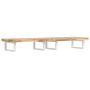 Estante de lavabo de pared acero y madera maciza de acacia