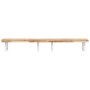 Estante de lavabo de pared acero y madera maciza de acacia