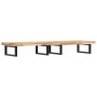 Estante de lavabo de pared acero y madera maciza de acacia