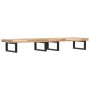 Estante de lavabo de pared acero y madera maciza de acacia