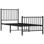 Estructura de cama con cabecero y estribo metal negro 75x190 cm de vidaXL, Camas y somieres - Ref: Foro24-350872, Precio: 67,...