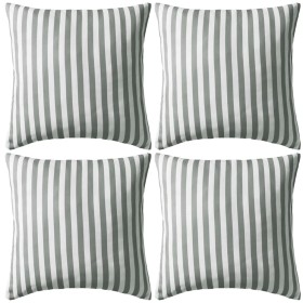 Cojines para exterior a rayas 45x45 cm gris 4 unidades